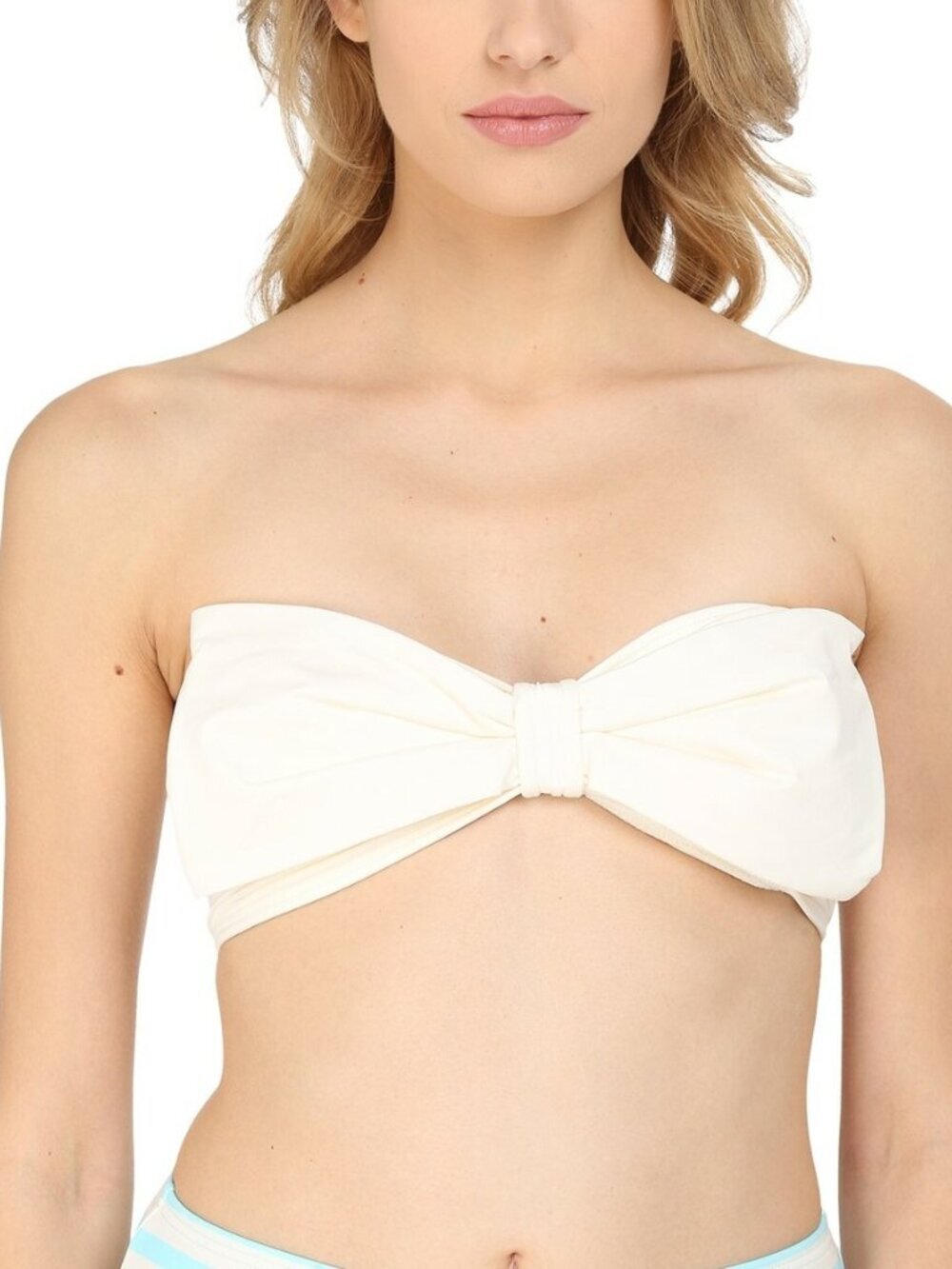 NWT Kate Spade New York Georgica Beach Womens Swimwear Bandeau Bra Cream XS